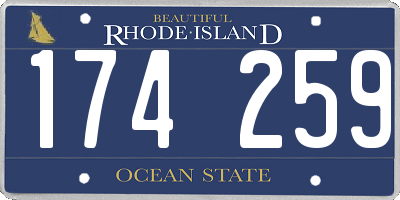 RI license plate 174259