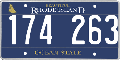RI license plate 174263