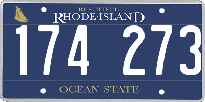 RI license plate 174273