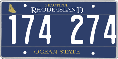 RI license plate 174274
