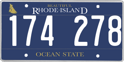 RI license plate 174278