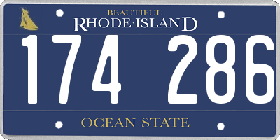 RI license plate 174286