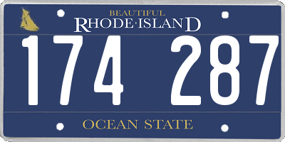 RI license plate 174287