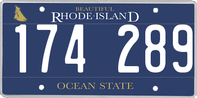 RI license plate 174289