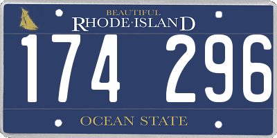 RI license plate 174296