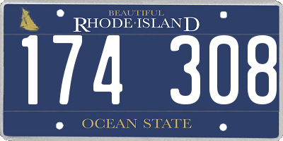 RI license plate 174308