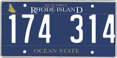 RI license plate 174314