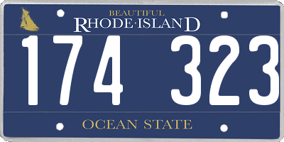 RI license plate 174323