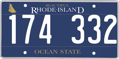 RI license plate 174332