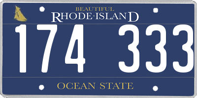 RI license plate 174333