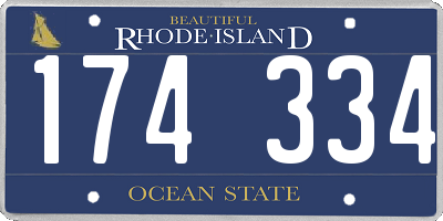 RI license plate 174334