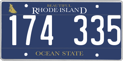 RI license plate 174335