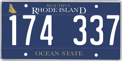 RI license plate 174337
