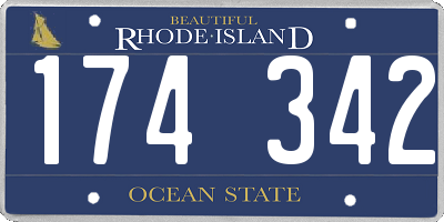 RI license plate 174342
