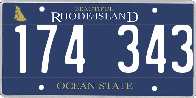 RI license plate 174343