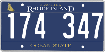 RI license plate 174347