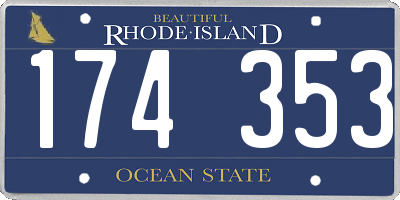 RI license plate 174353