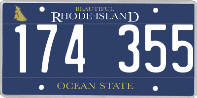 RI license plate 174355