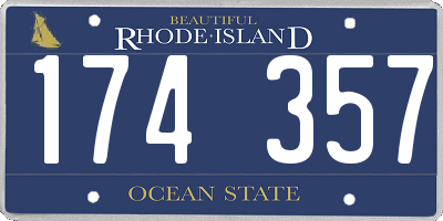 RI license plate 174357
