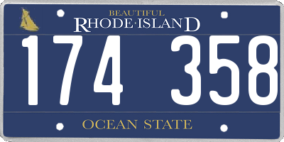 RI license plate 174358