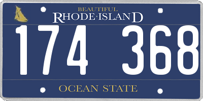 RI license plate 174368