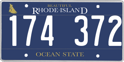 RI license plate 174372