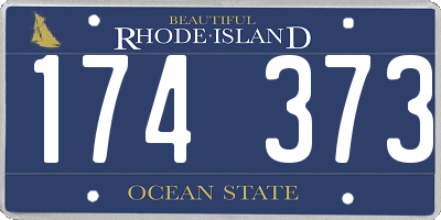 RI license plate 174373
