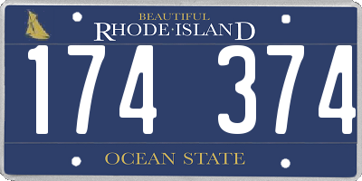 RI license plate 174374