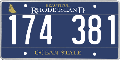 RI license plate 174381