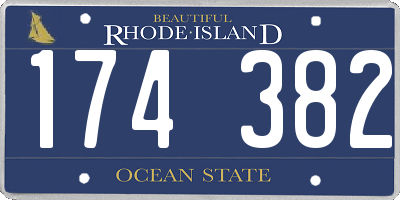 RI license plate 174382