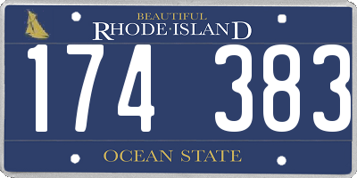 RI license plate 174383