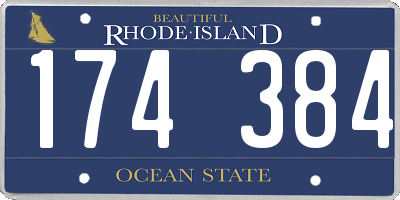 RI license plate 174384