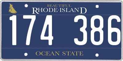 RI license plate 174386