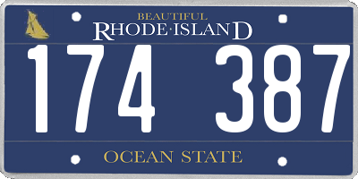 RI license plate 174387
