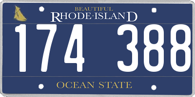RI license plate 174388
