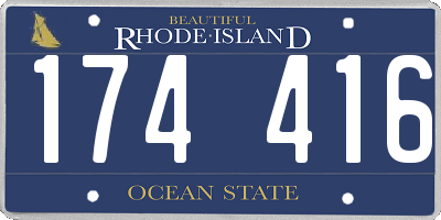 RI license plate 174416