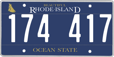RI license plate 174417