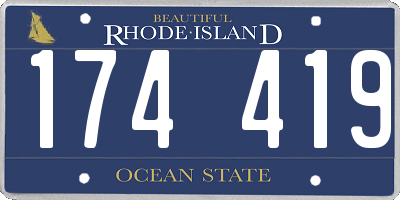 RI license plate 174419