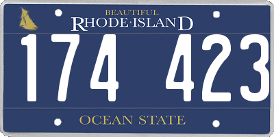 RI license plate 174423