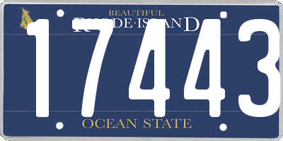 RI license plate 17443