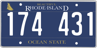 RI license plate 174431