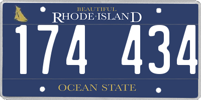 RI license plate 174434
