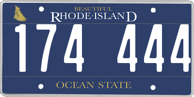 RI license plate 174444