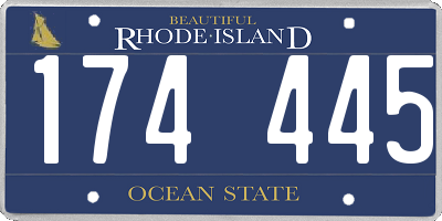 RI license plate 174445