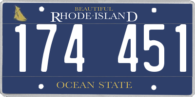 RI license plate 174451