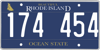 RI license plate 174454