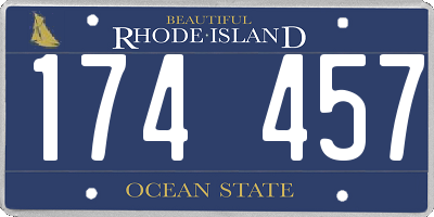 RI license plate 174457
