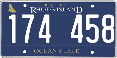 RI license plate 174458