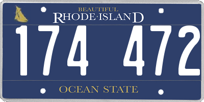 RI license plate 174472