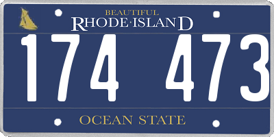 RI license plate 174473